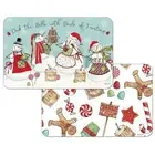 Baked With Love Snowmen Christmas Decofoam Reversible Plastic Placemats Set of 4