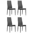 Dining Chairs 4 pcs Light Grey Fabric