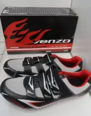 Venzo MX Three Strap Cycling Bicycle Bike Shoes Black & White, Mens Size 12 New