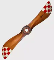 Curtiss Red Checkered Flag WWI Wood Propeller 31" Airplane Aviation Decor