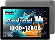 2024 Tablet 10 Inch Android 14 Tablets, 12GB RAM+128GB ROM(Expand up to 1TB), Octa Core 1280 * 800 IPS HD Display Android Tablet, Unisoc A523 CPU, 5G/2.4G WiFi, Dual Camera 5MP+8MP,(Grey)