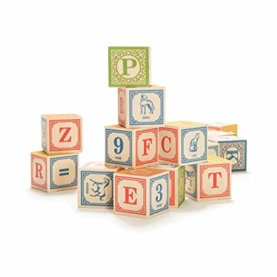 Non-Toxic Print Numbers Animals & Alphabet Kids' Wood Blocks (28pk)