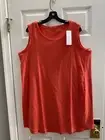 NWT Eileen Fisher 1x Red Lory Organic Cotton Stretch Jersey Scoopneck Dress