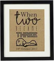 Darling Souvenir Little Baby Burlap Print Nursery Decor Personalized Birth Announcement Gift-Burlap Print Only(8 x 10 Inches)