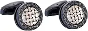 [Longcreek] Mens Round Cross Scottish Crossed French Cufflinks Crossed Cufflinks Round Braided Cuff Links Studs for Tuxedo Shirt NO No No, NO, No, No
