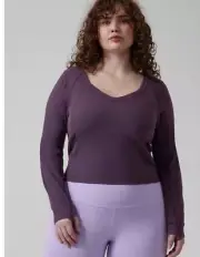 Athleta Shanti Lace Top-Deep Crocus Violet-Size XL NWT