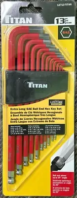 Titan 12713 Extra Long SAE Ball End Hex Key Set 13pc