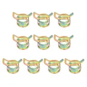 10 Pack Spring Band Hose Clamps for 12.5-13.2mm OD Hose Band Clips Gold