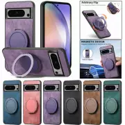 For Google Pixel 9 8 7 6 Pro XL 8A 7A 6A Shockproof Magnet Case Ring Stand Cover