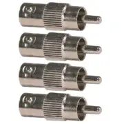 4x BNC Female to RCA Male Coax Coaxial Adapter Connector Converter CCTV Camera
