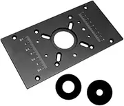 M8 Router Table Insert Plate Woodworking Benches Aluminium Alloy Router Lift System Kit for Slotting Trimming Chamfering, Black