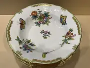 Herend Queen Victoria w/ Green Border Large Rimmed Soup Bowl(s) Brand New