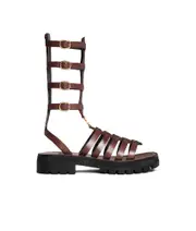 CLEA TRIOMPHE GLADIATOR MID SANDAL in CALFSKIN VEGETAL TANNING 38,40,42 Black