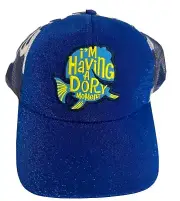 Disney Pixar Finding Dory “I'm Having A Dory Moment” Blue Mesh Hat Cap New