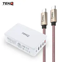 在飛比找PChome24h購物優惠-TEKQ Type-C USB 5孔 快充萬用充電器+TEK