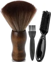 Barber Neck Duster Brush - Borogo Professional Barber Large Hair Cutting Cleaning Hairbrush Styling Tool (Neck brush+Black brush)