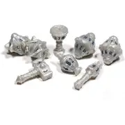 PolyHero Dice - Cleric 8 Dice Set Spirited Steel