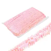 10 Yards 1.2 Inch Elastic Sequins Trim Flat Stretch Sequin Ribbon, Pink