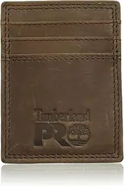 [Timberland PRO] Men's Leather Front Pocket Wallet with Money Clip Accessory