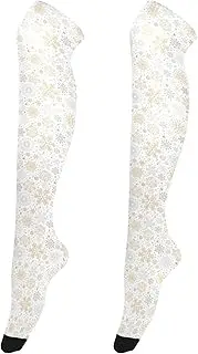 [Caihoyu] Women'S Knee-High Socks Lightweight Extra Long Over Knee High Boot Stockings Over Knee Thigh High Socks for Halloween Christmas Geometric Motifs Seamless Pattern, Christmas Geometric Motifs