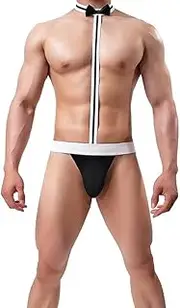 [Generic] Men's Mankini Bow tie Sling Briefs Sexy Cosplay Hollow Out Swimsuit Swimwear G-String Thong