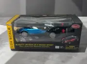Bugatti Veyron 16.4 Grand Sport Remote Control Sports Car Blue 1:24 Scale NEW