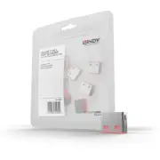 LINDY USB Port Blocker (without key) - Pack of 10 Colour Code: Pink