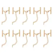 20Sets Slide on End Clasps, 25mm Tube Slider Crimp Cord Ends, Light Golden