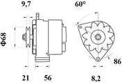 Mahle Alternator for Bomag Bw100A 1.4L Diesel F2L1011F 01/00 - 12/13