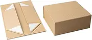 Geli Gift Box with Lid, Collapsible Bridesmaid Groomsmen Proposal Box with Magnetic for Presents,Wedding Christmas Birthdays Gift (33x25x12, Kraft)