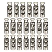 30pcs Double Holes Spring Toggle Stopper Cord Lock Pearl Nickel