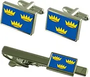 [Select Gifts] Munster Flag Cufflinks Tie Clip Matching Box Gift Set
