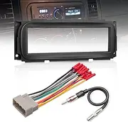 NuIth Single DIN Radio Dash Kit W/Radio Wiring Antenna Adapter for Select 2002-2007 Chrysler/Dodge/Jeep, Single Din Radio Mount Housing Bracket Trim Bezel Kit Installation Aftermarket Stereo