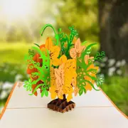 Handmade Orange Lily Flower Bouquet 3D Pop Up Card