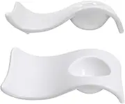 GLEAVI 2Pcs Ceramic Egg Stand Holders Wave Type Egg Cup Organizer for Home Restaurant Elegant White Design for Serving Displaying Eggs