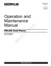 Caterpillar PM200 Cold Planer Operators Maintenance Manual P1C271-345 P1M1-102