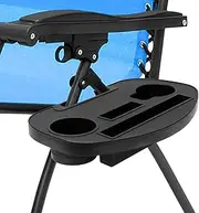 Coolrunner Zero Gravity Chair Tray with Cup Holder, Mobile Device Slot, Snack Tray, and Water Cups, Black