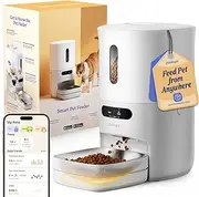Automatic Cat Feeder with App, Smart Scale Tracking, Custom Feeding Schedules, 3.6L Capacity for Cats & Small Dogs, Up to 10 Meals/Day, Stainless Steel Bowl, Desiccant Bag, Dual Power Supply