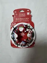 Yankee Candle Retired 2007 "Peppermint Snowmen" Illuma-Lid Jar Topper Winter