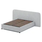 Greta Queen Sized Bed Frame - Dusty Pepper Boucle with Storage