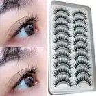 10 Pairs False Eyelashes Natural Wispy Fluffy Fake Thick Eyelashes Long P8G5