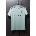 正品ADIDAS 愛迪達 FC BAYERN MUNICH 拜仁慕尼黑 男青蘋色亨利領短袖足球T恤XL