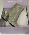 MADDEN GIRL Womens Gray Rhinestone Cody-r Pointed Toe Flare Zip-Up Boots 10M NIB