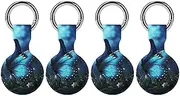 4PCS for Butterfly Night Air Tag Holder Case Waterproof & Shockproof Anti-Scratch Protective Air Tag Cover with Keychain Ring Silicone Tags Holders for Luggage, Backpack, Keys, Pet