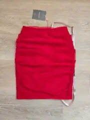Rosita Skirt HOUSE OF CB Red Medium Gathered Tulle Hidden Back-Zip New With Tags
