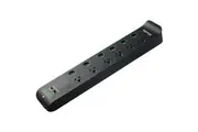 RAPTOR Surge Protected Powerboards 6-Way w/ Switches 1x QC3.0 USB-A (30W), 1x USB-C PD (30W)