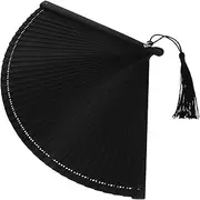 iplusmile Bamboo Hand Fan with Tassel Folding Fan for Portable Travel Stage Handheld