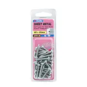 Zenith 8G x 25mm Zinc Plated Self Tapper Pan Head Sheet Metal Screws - 30 Pack