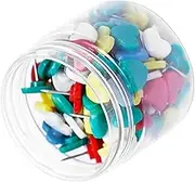 NAMOARLY 100pcs Heart Shape Push Pins Colorful Map Tacks for Bulletin Board Corkboard and DIY Crafts Creative Drawing Pins with Practical Storage Can for Easy Organization