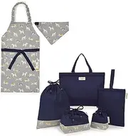 COLORFUL CANDY STYLE Laura Ashley NT500600 School Entrance School Entrance 6-Piece Set, Lesson Bag, Shoe Case, Drawstring Bag, Gymnastics Clothing Bag, Lunch Bag, Cup Bag, Small Compartment, Apron,